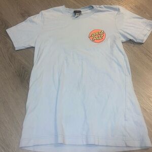Santa Cruz Skateboards Light Blue Tee with Orange Logo